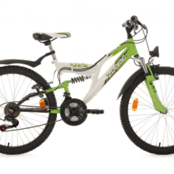 VTT Tout-Suspendu Enfant KS Cycling Zodiac 24'' Shimano Tourney 6V Blanc Vert